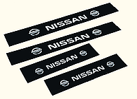 Наклейки на пороги черные для авто "NISSAN" комплект 4 штуки