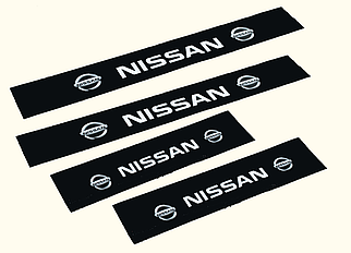 Наклейки на пороги чорні для авто "NISSAN" комплект 4 штуки
