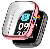 Чехол-накладка DK Silicone Face Case для Xiaomi Redmi Watch 3 Active / 3 Lite (pink rose)