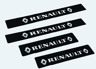 Наклейки на пороги чорні для авто "RENAULT" комплект 4 штуки