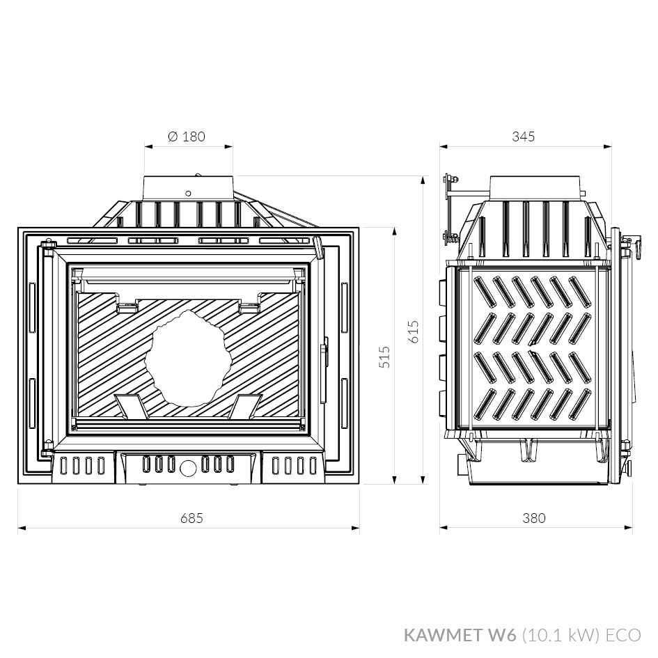 Каминная топка KAWMET W6 (10.1 kW) ECO - фото 7 - id-p225976569