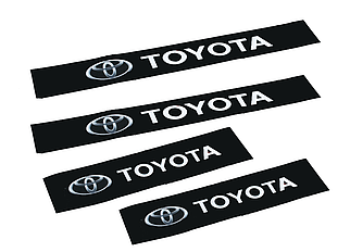 Наклейки на пороги чорні для авто "TOYOTA" комплект 4 штуки