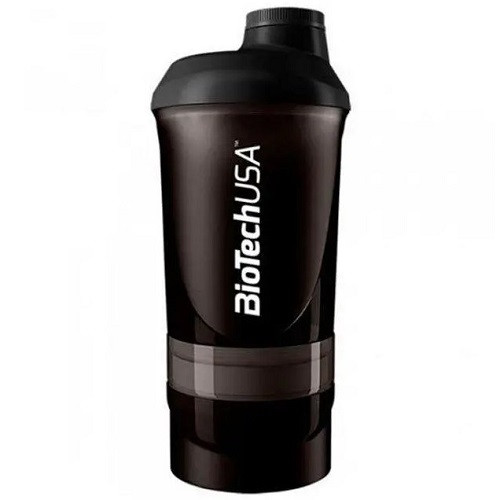 Шейкер Biotech USA Wave + Compact Shaker Black 3 in 1 (ЧОРНИЙ)(750 мл.), фото 1