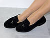 Лофери замшеві жіночі чорні на низькій підошві 36р, фото 2