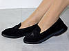 Лофери замшеві жіночі чорні на низькій підошві 36р, фото 8