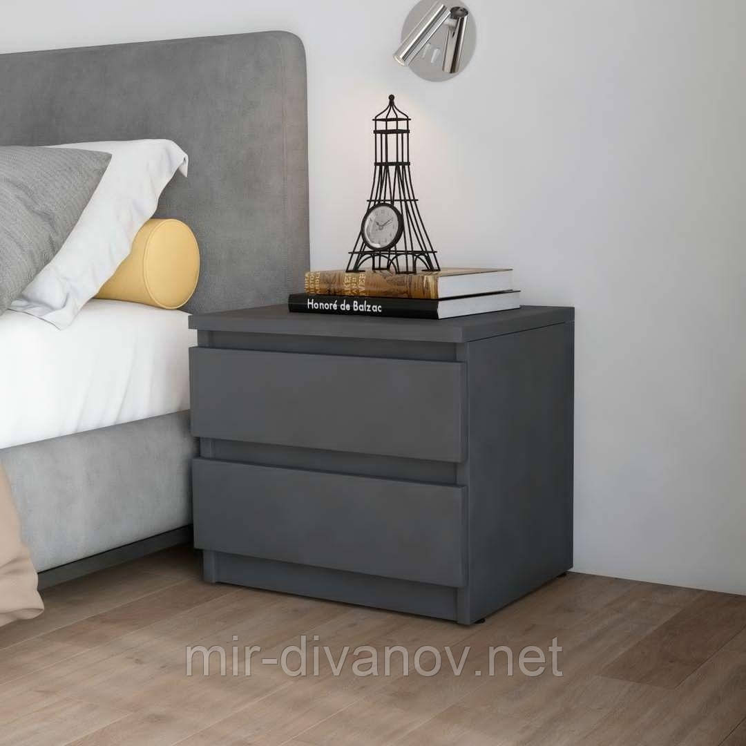 Приліжкова тумбочка в спальню антрацит, фото 1