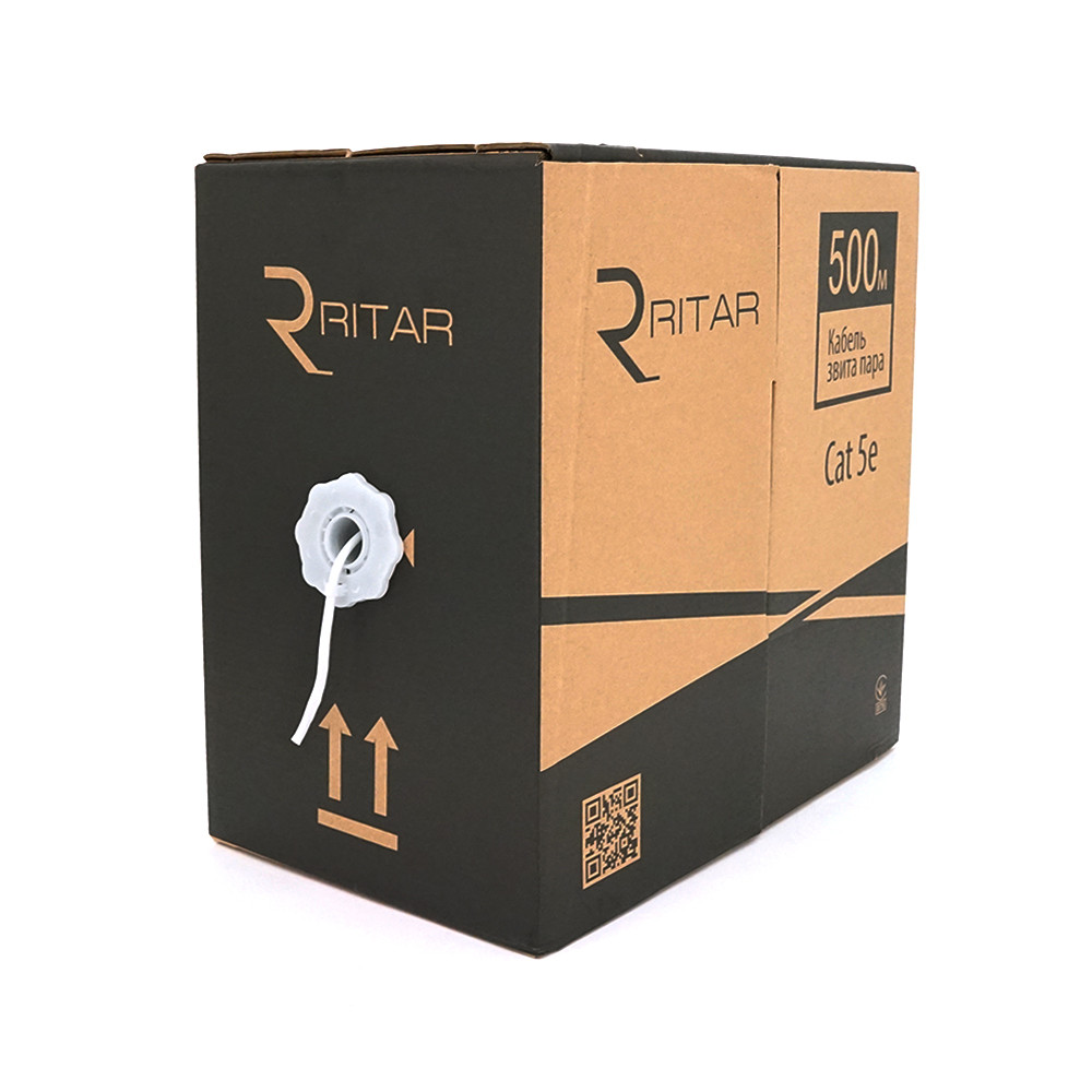 Кабель КПВ UTP 2*2*0.5 ССА cat 5E для внутр робіт 500 м, Gray
