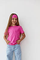 Базовая детская однотонная футболка цвет розовый р.110 440830