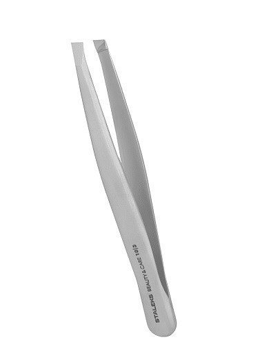 Пінцет для брів STALEKS BEAUTY & CARE 10 TYPE 3 TBC-10/3 для бровиста для нарощування скошений