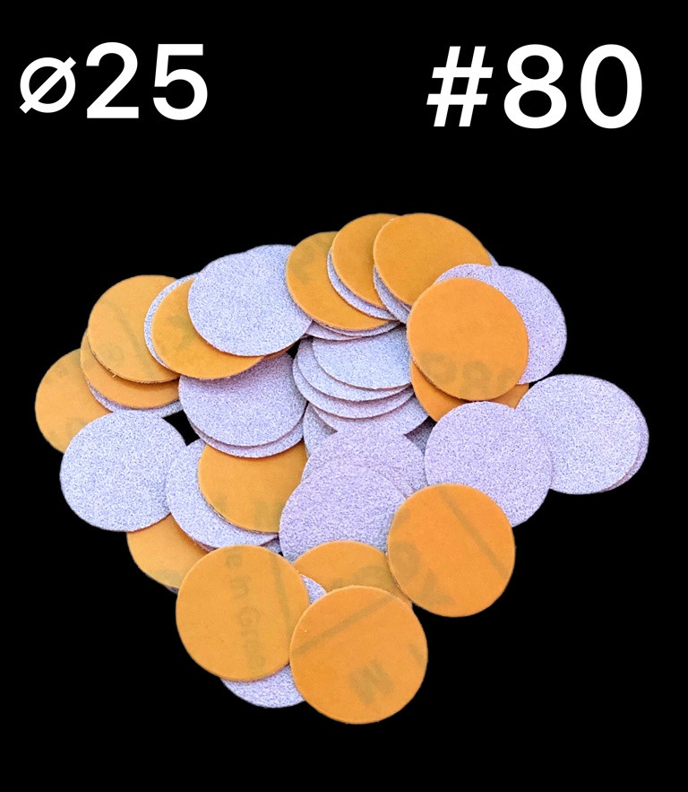 Змінні файли для педикюрного диска (50шт) d-25 #80 запаски змінки на pododisk для апаратного педикюру