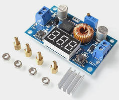 T34 Регульований понижувальний імпульсний модуль живлення XL4015 з вольтметром 75 Вт 5А