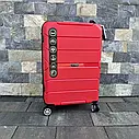 Дорожня валіза Wings PP05 з поліпропілену на 4 колесах, середня червона, фото 2