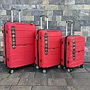 Дорожня валіза Wings PP05 з поліпропілену на 4 колесах, велика червона, фото 4