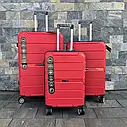 Дорожня валіза Wings PP05 з поліпропілену на 4 колесах, велика червона, фото 5