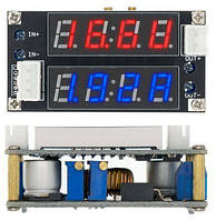 XL4015 5A понижуючий модуль стабілізатор з вольтметром і амперметром 2 в 1