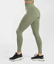 Жіночі спортивні легінси Gymshark Sweat Seamless Leggings - Dusty Olive - L, XL, фото 2