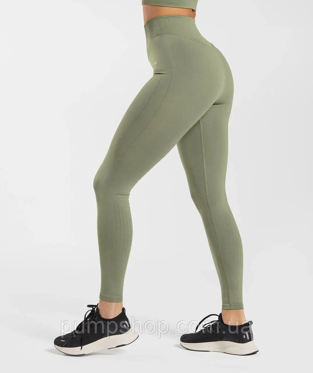 Женские спортивные леггинсы Gymshark Sweat Seamless Leggings - Dusty Olive  - L, XL (ID#1940421130), цена: 699 ₴, купить на