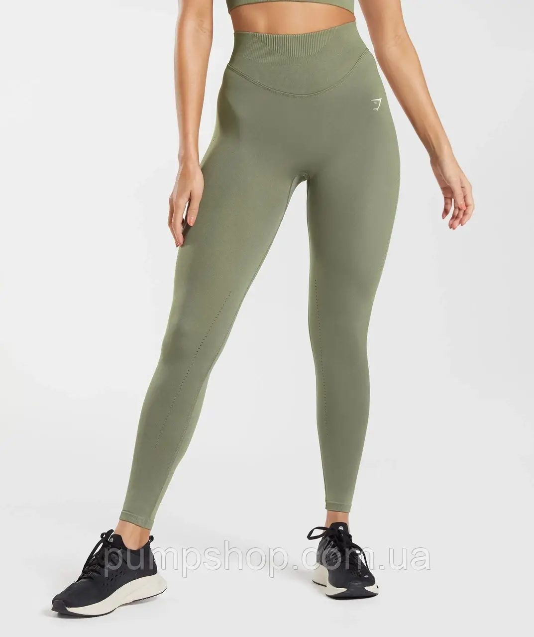 Жіночі спортивні легінси Gymshark Sweat Seamless Leggings - Dusty Olive - L, XL