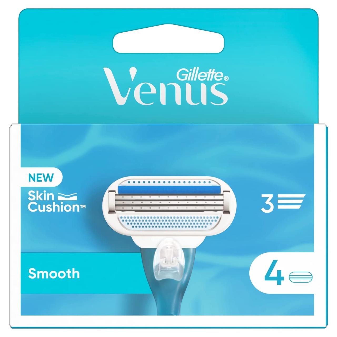 Gillette Venus3 Smooth 4шт. ОРИГІНАЛ (джилет венус) змінні касети леза картриджі для гоління