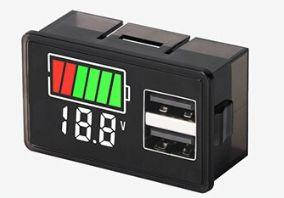 Індикатор ємності батареї авто тестер 10-24В + 2 USB зарядки