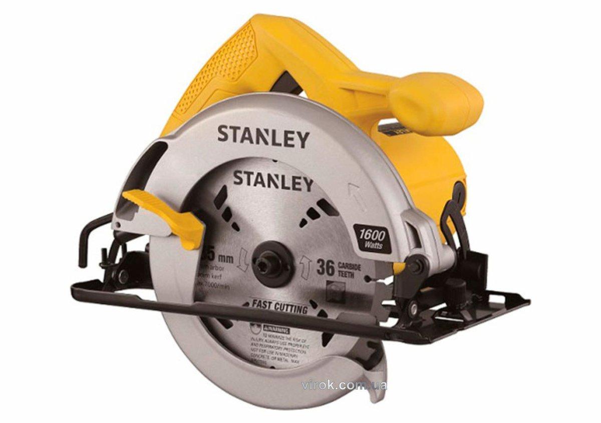 Пила дискова ручна STANLEY: Р=1600 Вт, диск Ø=190x20/30 мм, кут нахилу- 0-45°, глибина різу 65-50 мм - фото 1 - id-p1940435695