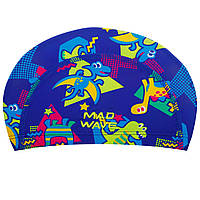 Шапочка для плавания детская текстильная MadWave Dinos 052902 Blue