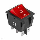 Перемикач із підсвіткою IRS-203-1C ON-OFF-ON, 6pin, 15A, 220 V, червоний