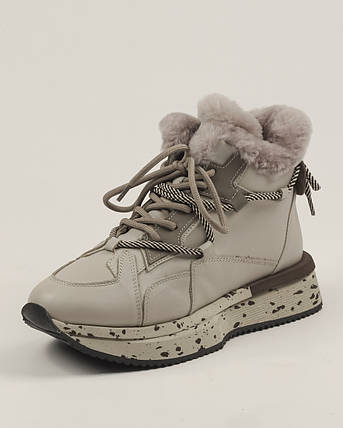 Кросівки зимові високі Tucino 5279 36 бежеві шкіра, фото 1