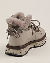 Кросівки зимові високі Tucino 5279 36 бежеві шкіра, фото 4