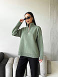 Светр оверсайз із блискавкою под горло стойка подовжений, фото 6