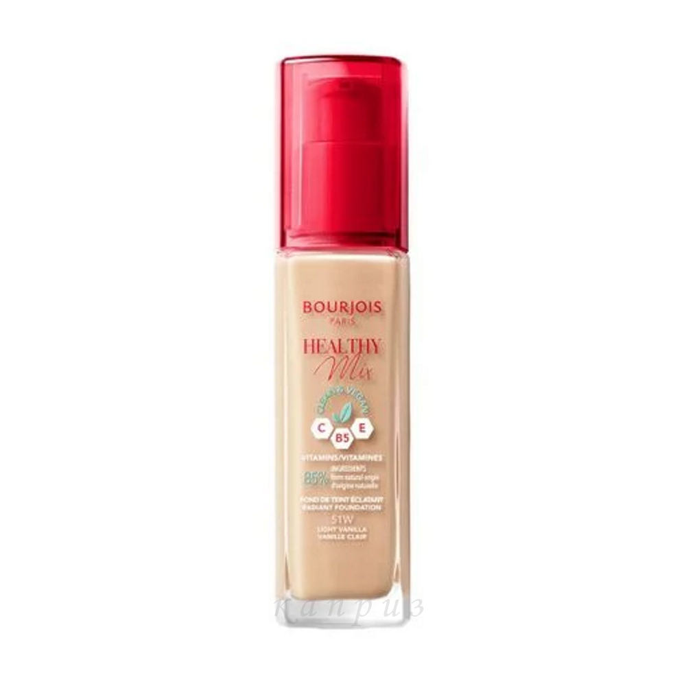 Тональна основа Bourjois Radiance Reveal Healthy Mix Foundation 51,2W Golden Vanilla 30 мл, фото 1