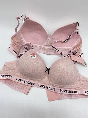 Бюстгальтер гладкий хб HANA рожевий чашка A 808-4