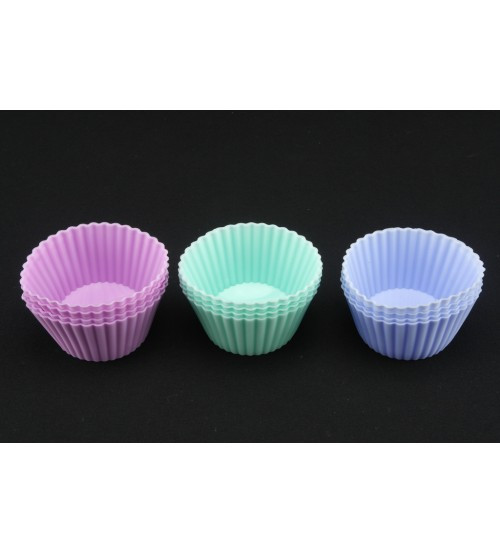 Форми силіконові для кексів(набір 12 шт) 7х3,5 см