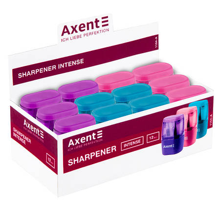 Точилка для олівців з контейнером Axent Intense 1164-A, асорті кольорів, фото 2