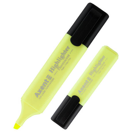 Маркер Axent Highlighter 2531-08-A, 1-5 мм, клиноподібний жовтий, фото 2