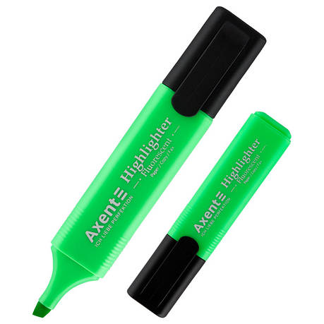 Маркер Axent Highlighter 2531-04-A, 1-5 мм, клиноподібний зелений, фото 1