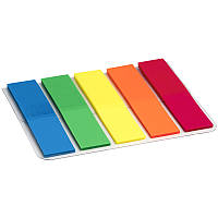 Закладки пластиковые Axent 2440-01-A 12х50 мм, 125 штук, неонового цвета