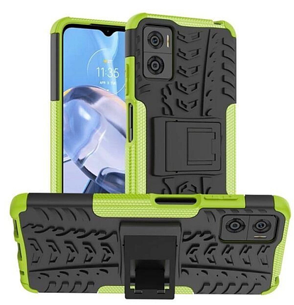 PC + TPU чохол Armor на Motorola E22 зелений, фото 1
