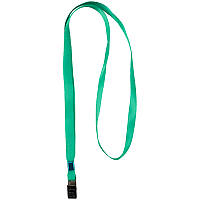 Шнурок для бейджа с металлическим клипом, зелёный, упак. 20 шт