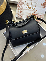 Женская кожаная сумка Dolche & Gabbana Miss Sicily, сумка Дольче Габанна черная