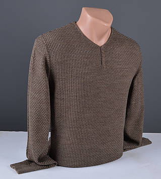 Чоловічий тонкий пуловер | Чоловічий светр Vip Stendo коричневий Туреччина 3103