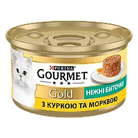 Purina Gourmet Gold Ніжні биточки З куркою та морквою 85 г консерва для котів / вологий корм