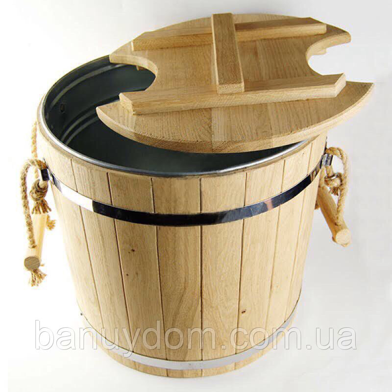 Запарник дуб NS з металевою вставкою , 32 л, фото 1