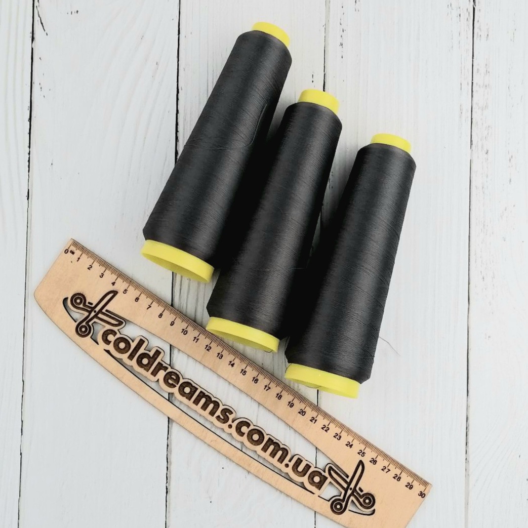 Швейні нитки текстуровані VOSTEX (5000 метрів) чорні