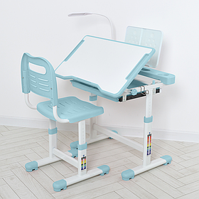 Парта шкільна з лампою M 5068, light blue