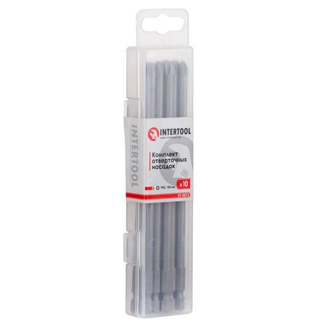 Комплект отверточних насадок PH2*150 мм уп. 10 шт. INTERTOOL VT-0073