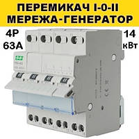 Переключатель на генератор I-0-II, 4 полюса 63А, F&F PSA-463