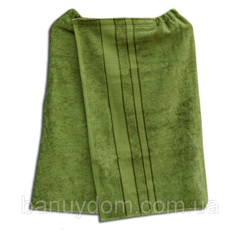 Парео махрове для бані оливкове (Узбекистан), фото 1