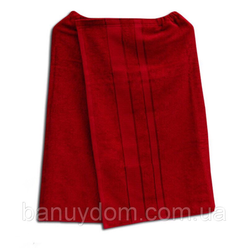 Парео махрове для лазні бордове (Узбекистан), фото 1