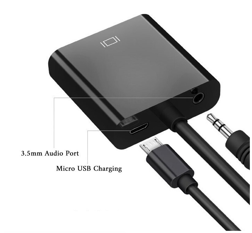 Переходник адаптер hdmi vga с аудио выходом + питание micro USB - фото 4 - id-p1940397451